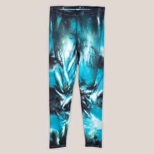 Baja Tie Dye Leggings Hand Dyed Cotton Yoga Pants in Teal Blue by Akasha Sun